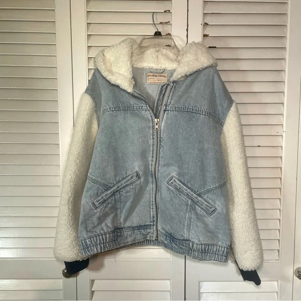 NEW! Free People Cozy Track Denim Jacket 🤍 - Picture 5 of 6